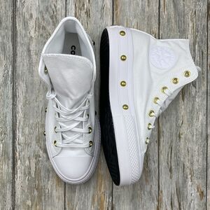 Converse Chuck Taylor All Star Lift Platform Star Studded Sneakers Shoes Size 8
